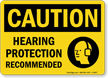 Hearing Protection Recommended OSHA Caution Sign
