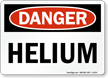 Helium OSHA Danger Sign