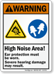 High Noise Area, Hearing Damage May Result Sign