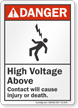 High Voltage Above ANSI Danger Sign