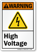 High Voltage ANSI Warning Sign With Graphic
