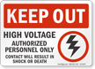 High Voltage Authorized Personnel Keep Out Sign