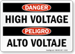 Danger High Voltage Sign Bilingual