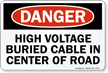 High Voltage Buried Cable Sign