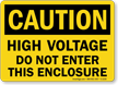 Caution High Voltage Do Not Enter Sign