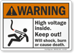 High Voltage Inside Keep Out ANSI Warning Sign