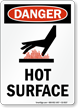 Hot Surface OSHA Danger Vertical Sign