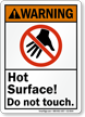 Hot Surface Do Not Touch Warning Sign
