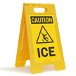 Ice Free Standing Caution Floor Sign