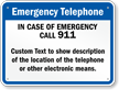 Kansas Custom Emergency Telephone Sign