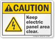 Keep Electric Panel Area Clear ANSI Caution Sign