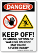 Keep Off Climbing Sitting Or Walking Sign