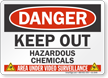 Keep Out Hazardous Chemicals Video Surveillance Sign
