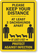 Keep Your Distance At Least 3 Dachshunds Apart Sign