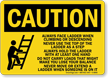 Caution Ladder Instructions Sign