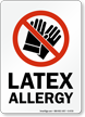 Latex Allergy No Gloves Symbol Sign