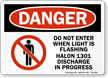 Don't Enter Light Flashing Halon 1301 discharge Sign