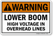 High Voltage In Overhead Lines ANSI Warning Sign