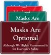 Masks Are Optional Although Highly Recommend Wall Sign