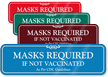 Masks Required If Not Vaccinated CDC Guidelines Sign