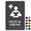 Medical Library TactileTouch Braille Hospital Sign