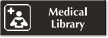 Medical Library Engraved Sign with Medicine Books Symbol