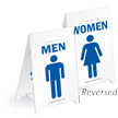 Men & Women W/Graphics Reversible Fold Ups Floor Sign