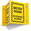 Meter Room No Storage Projecting Sign