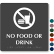 No Food Or Drink Tactile Touch Braille Sign