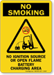No Ignition Source Battery Charging Area Sign
