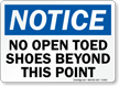 No Open Toed Shoes Sign