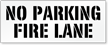 No Parking, Fire Lane Pavement Stencil