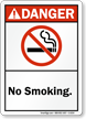 No Smoking ANSI Danger Sign