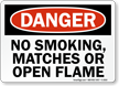 Danger No Smoking, Matches Sign