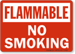 Flammable No Smoking Sign