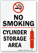 No Smoking Cylinder Storage Area Sign