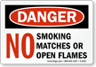 No Smoking Matches Or Open Flame Sign