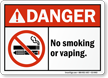 No Smoking Vaping Sign With E-Cigarette Graphic