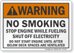 No Smoking Stop Engine While Fueling ANSI Warning Sign