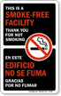 This is Smoke Free Facility, Bilingual Window Decal