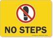No Steps Floor Safety Sign