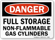OSHA Danger Full Storage Non Flammable Gas Cylinders Sign