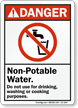 Non Potable Water Danger Sign