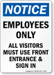 Notice Employees Only Sign