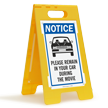 NOTICE: Please Remain in Your Car During the Movie FloorBoss Sign
