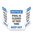 Notice: Pool is Closed At This Time, Keep Out Interlocking Barricade Sign