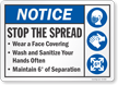 Notice Stop The Spread Wear A Face Covering Sign
