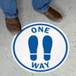 One Way With Footprints Symbol SlipSafe Floor Sign