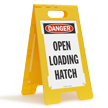 OSHA Danger Open Loading Hatch Standing Floor Sign