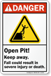 Open Pit Keep Away Result In Injury Sign